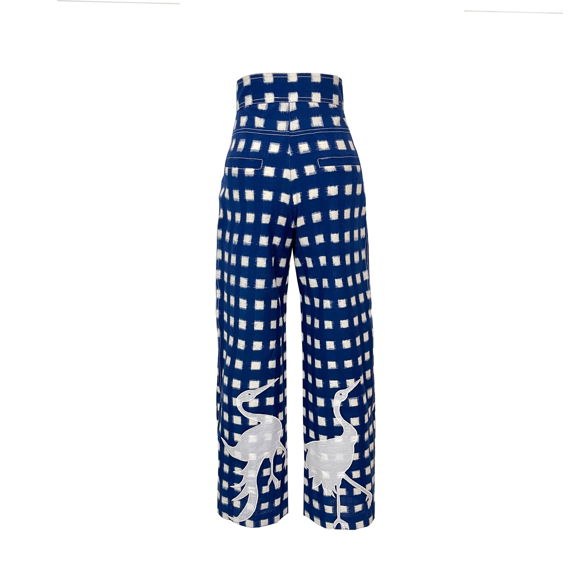 Blue  Embroidery Picnic Trousers
