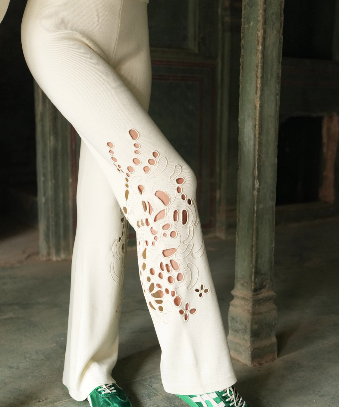 Ivory Cutwork trousers