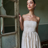 Ivory Garden Strapless Dress