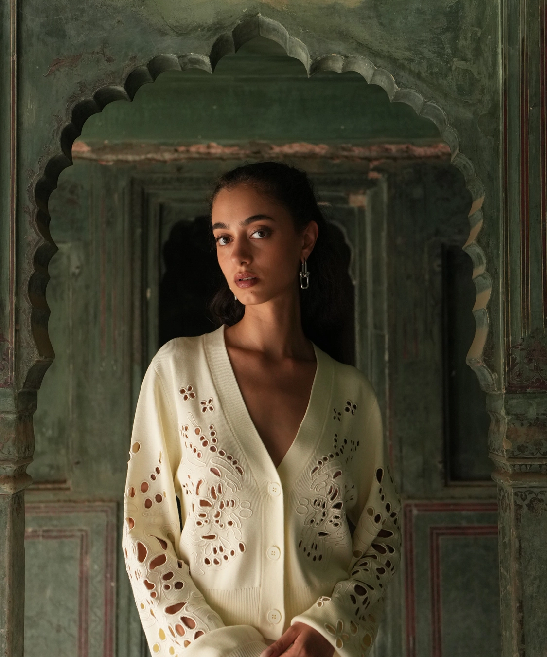 Ivory Cutwork Cardigan