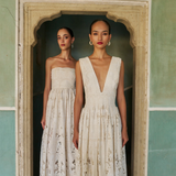 Ivory Garden Plunge Dress