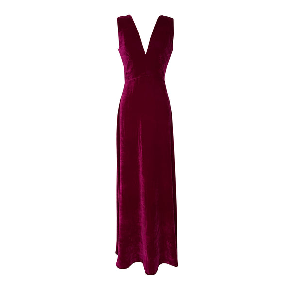 Burgundy Velvet Dress De Castro Moda LLC Burgundy Velvet Dress De Castro Moda LLC