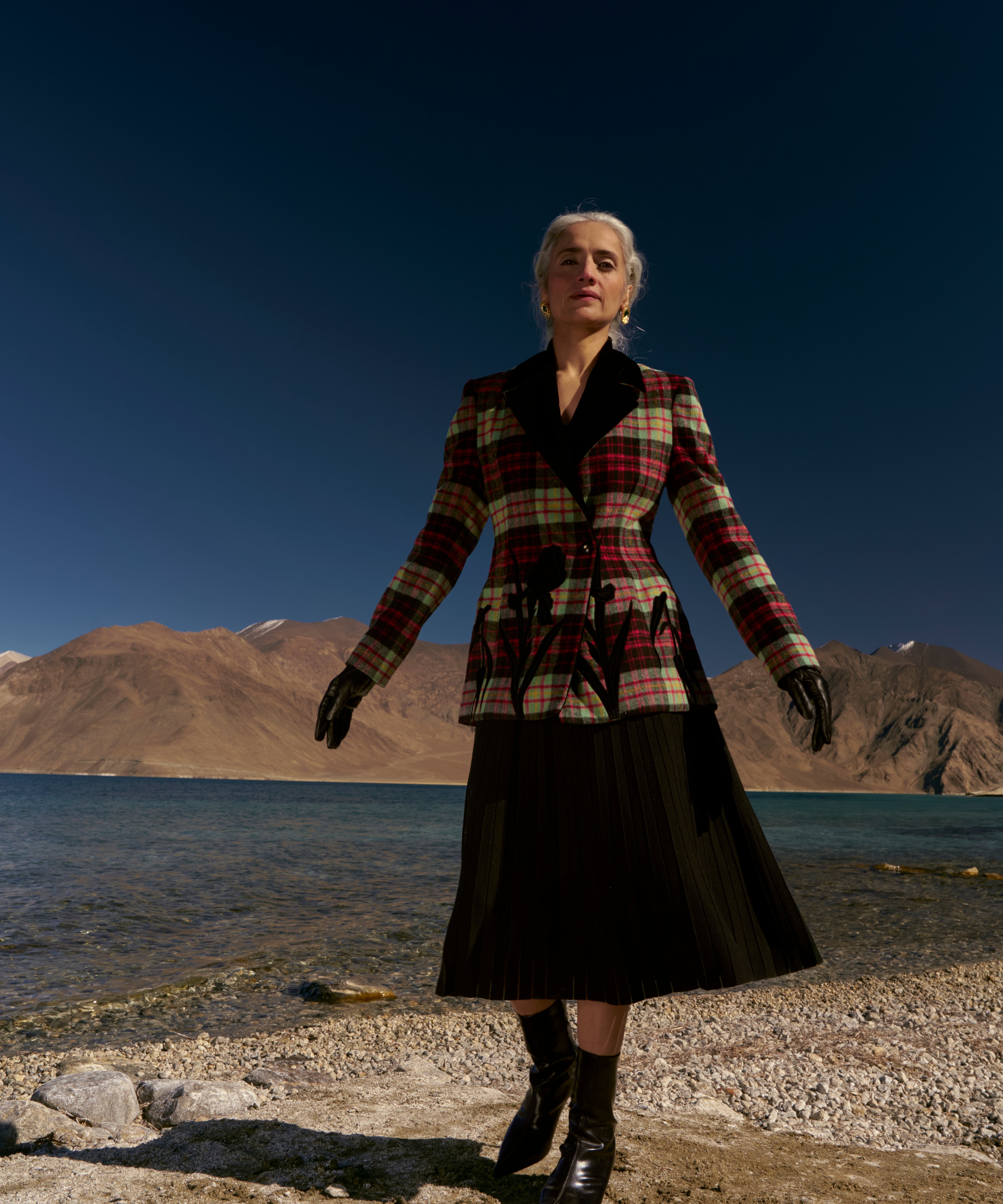 Black Tartan Bloom Jacket