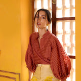 Clay Organza Blouse