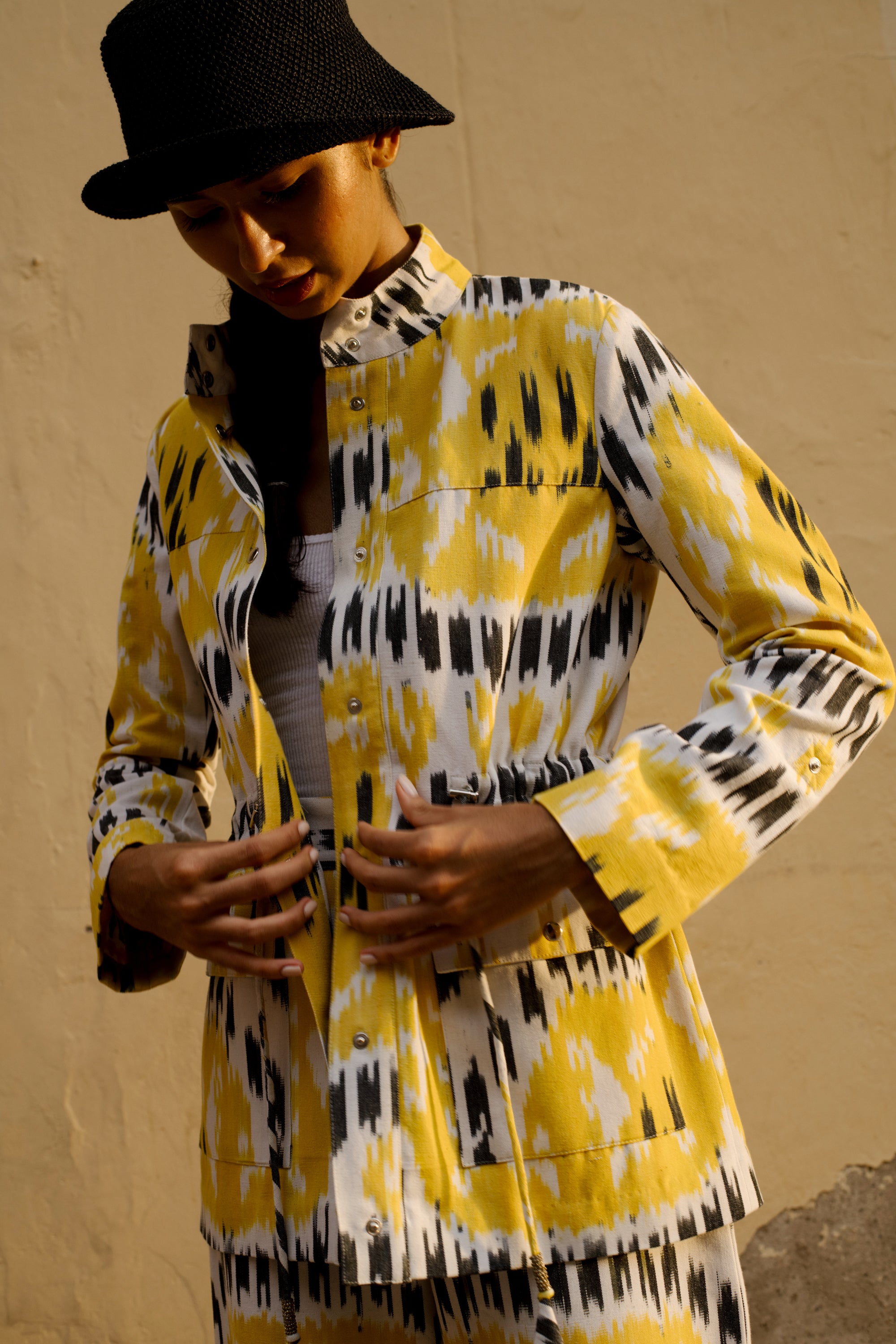 Yellow  Rainbow Ikat Jacket