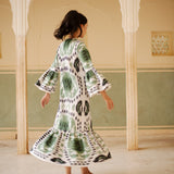 Viento Dress Green Rainbow