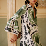 Viento Dress Green Rainbow