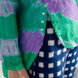 Green & Purple Tie Dye Blouse