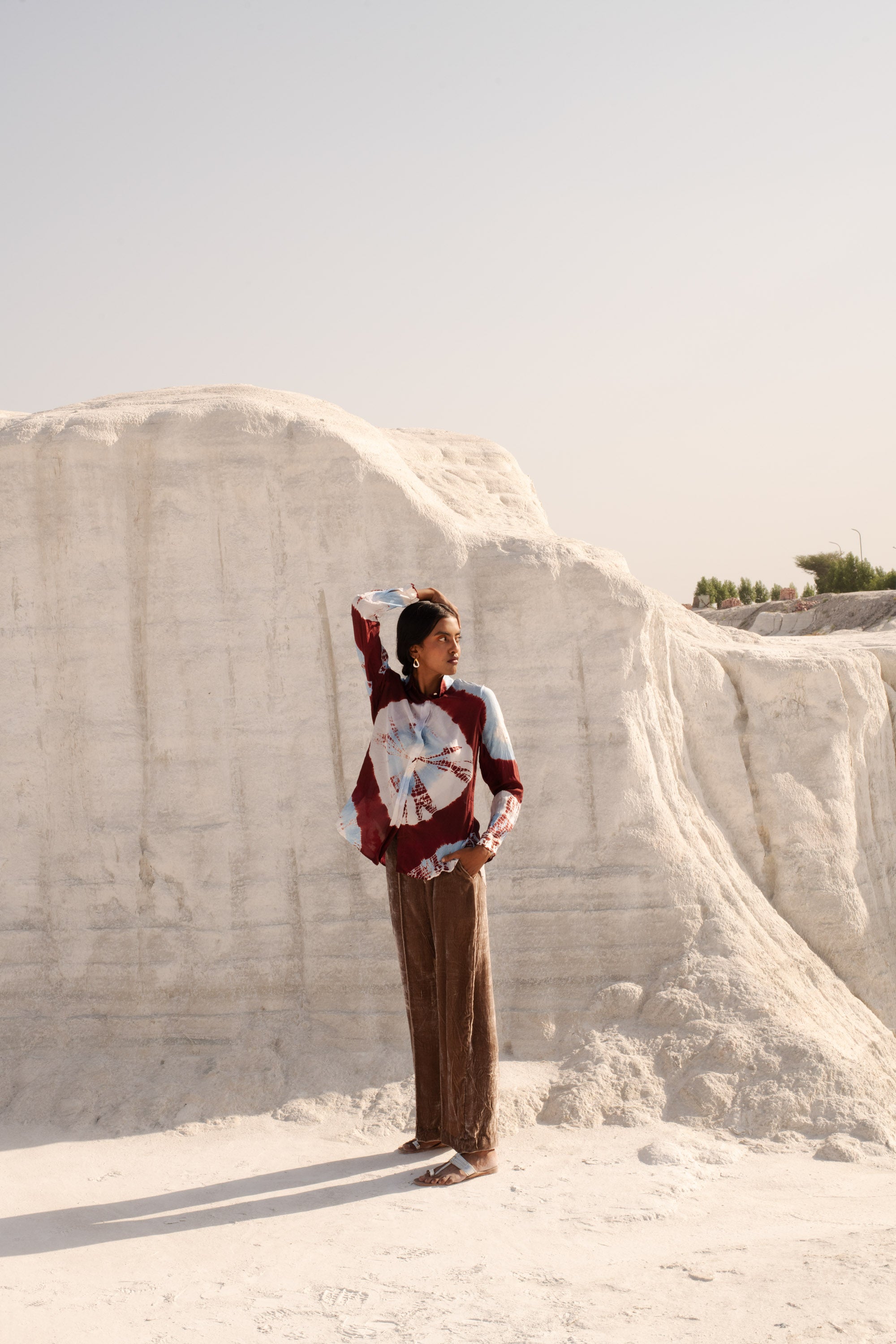 Red & Blue Tie Dye Blouse