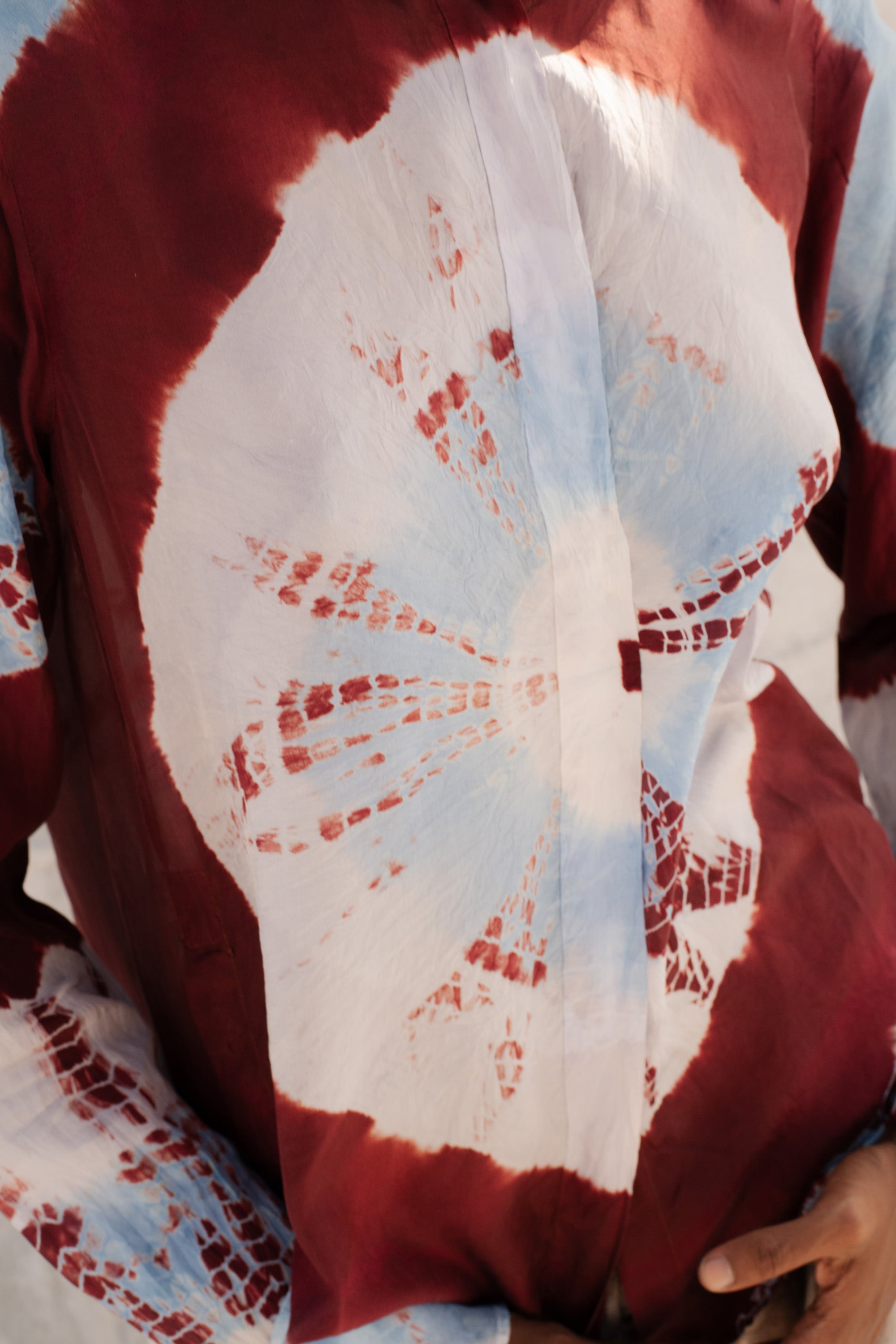 Red & Blue Tie Dye Blouse