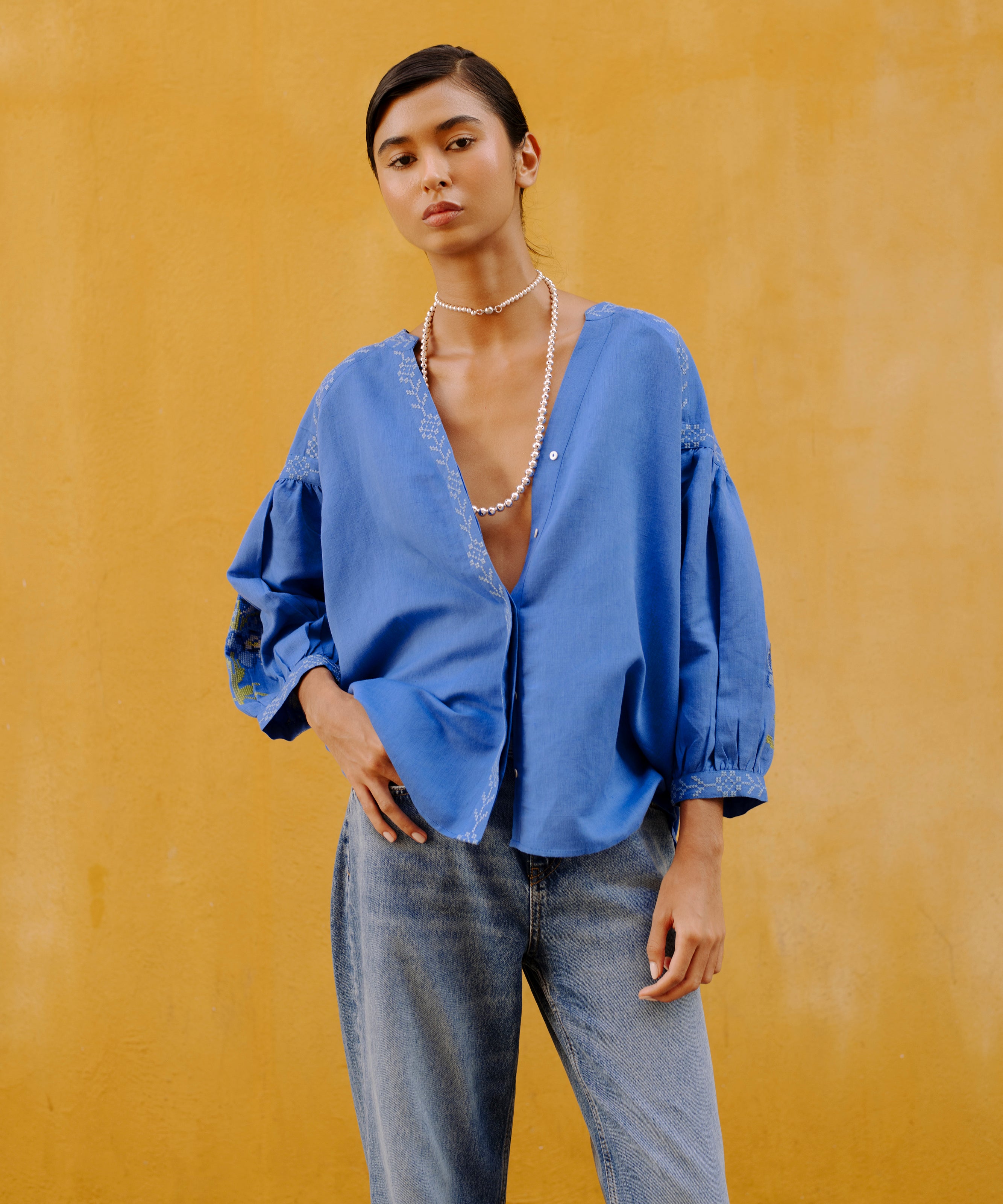 Royal Blue Blouse