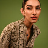 Chikan Olive Dress