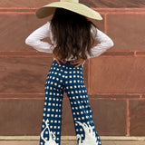 Blue Embroidered Picnic Trousers