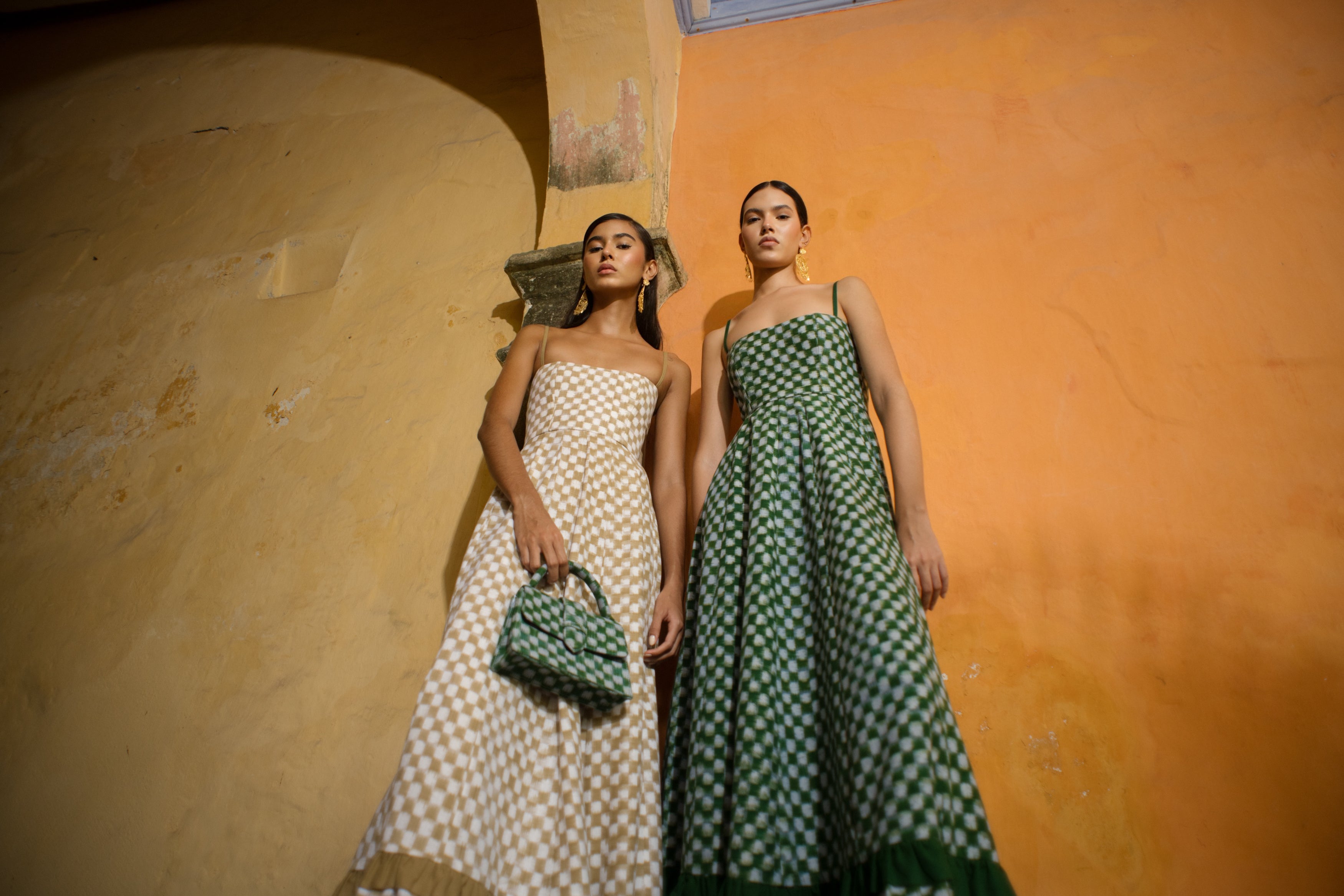 Beige Checkmate Dress