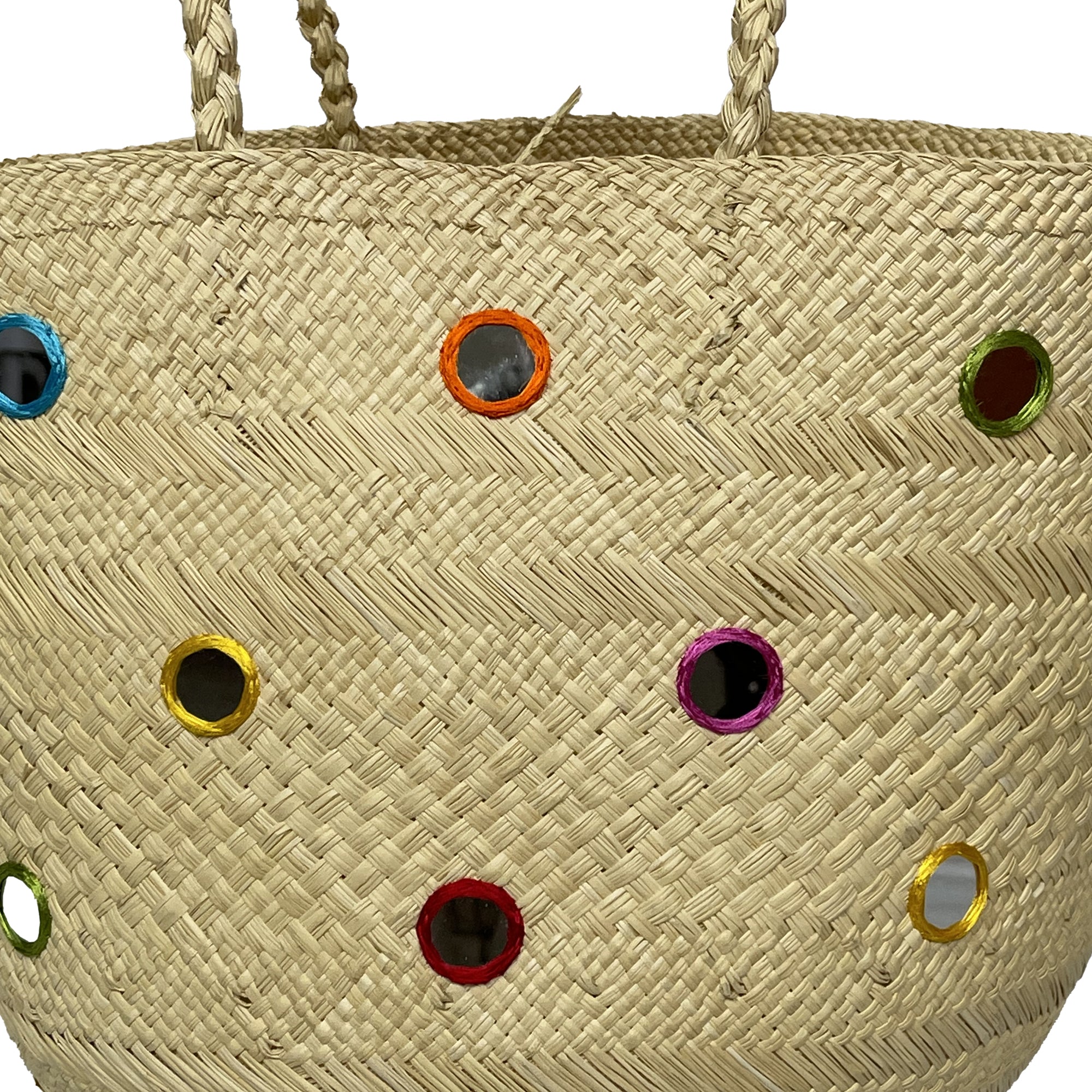 Mirror Rafia Basket