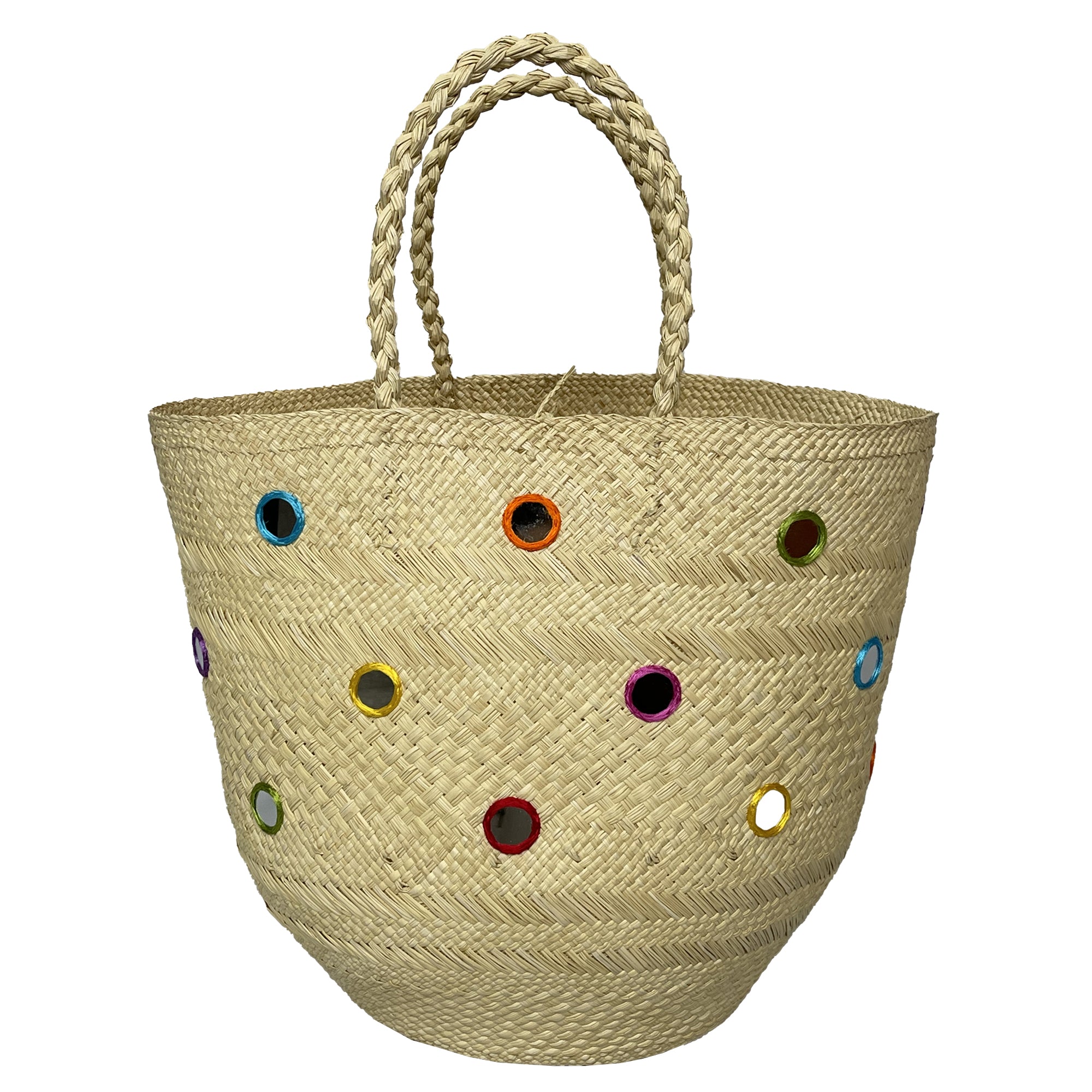 Mirror Rafia Basket