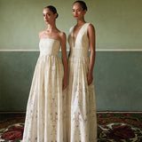 Ivory Garden Strapless Dress