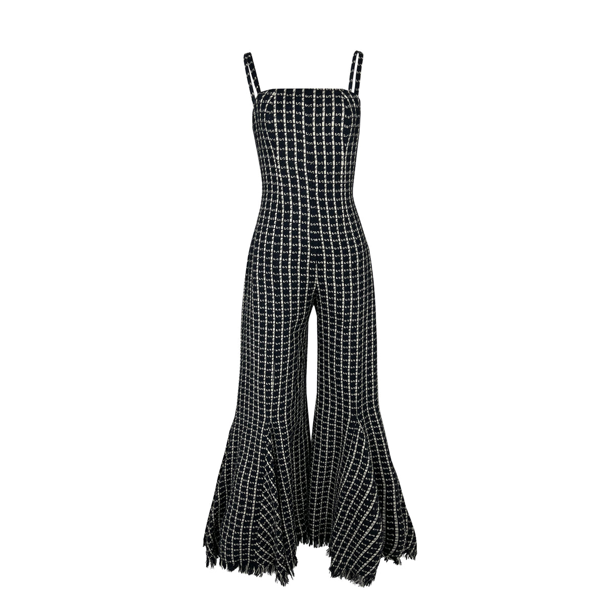 Black And White Check Jumpsuit! Material is Polyester Shop Now