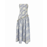 Stripe Bloom Blue Dress