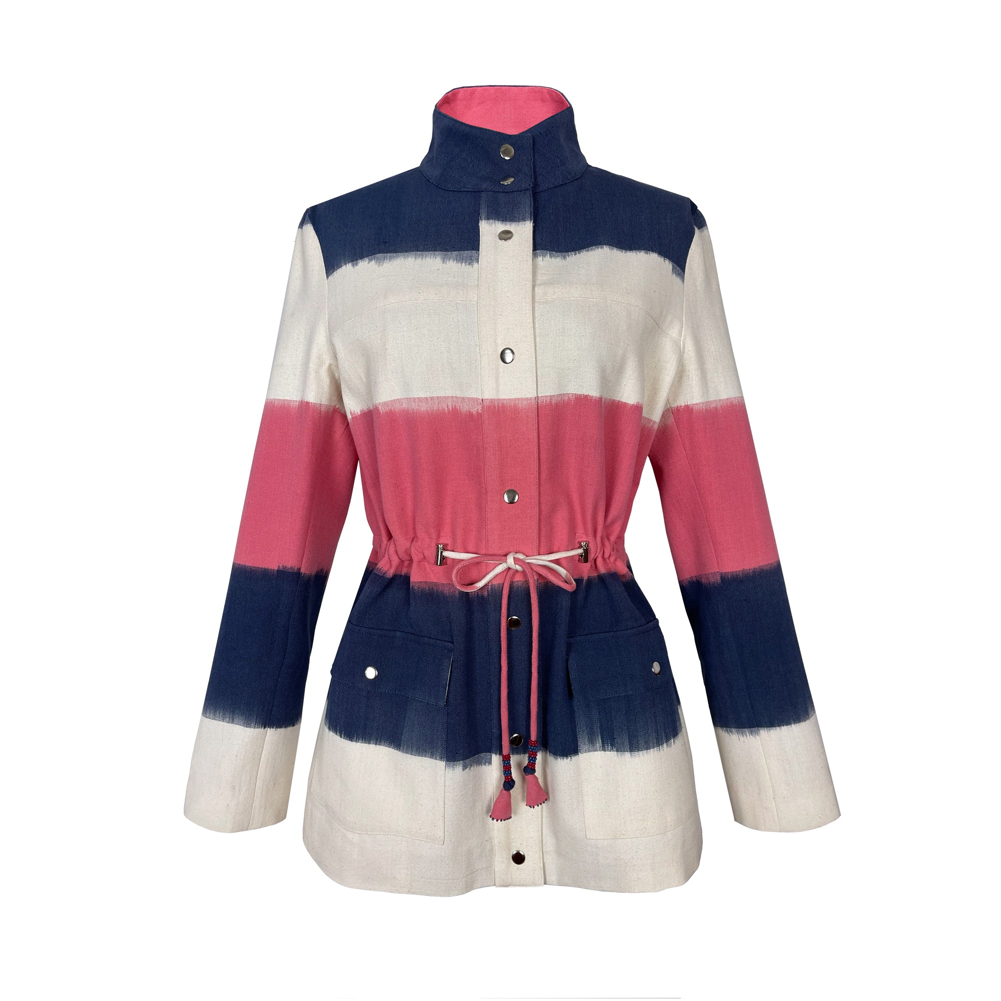 Pink blue Ikat Jacket