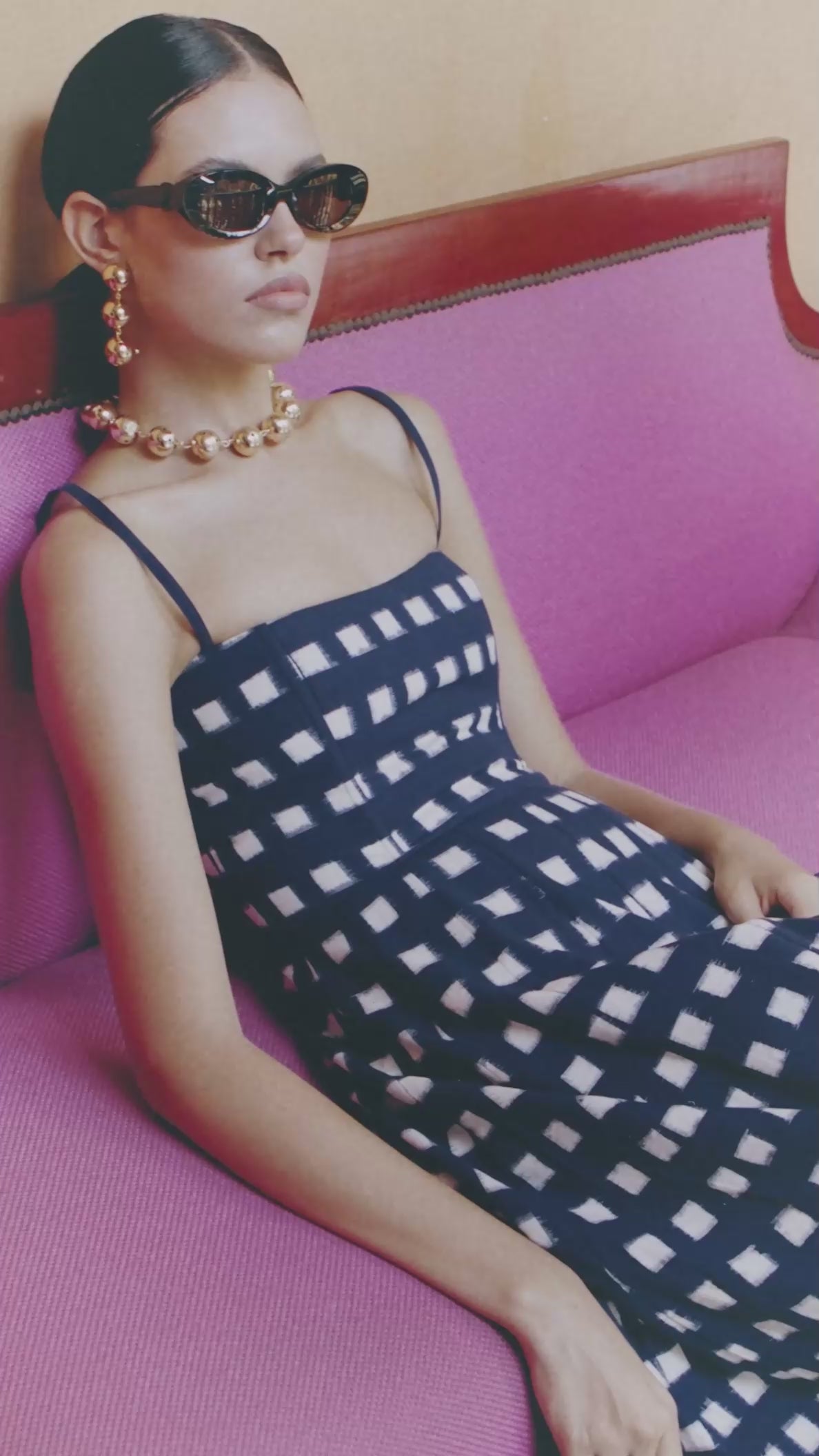 Navy Blue Checkmate Dress