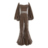 Taupe Velvet Set
