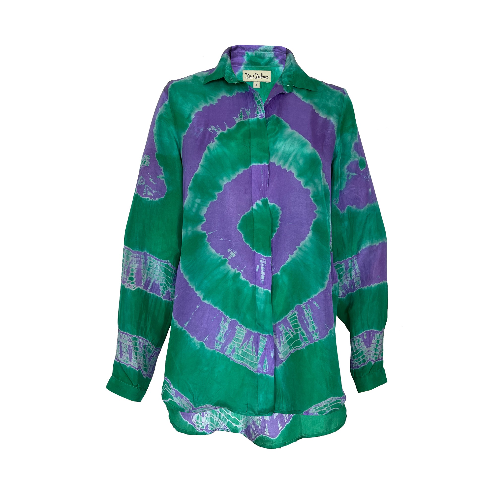 Green & Purple Tie Dye Blouse