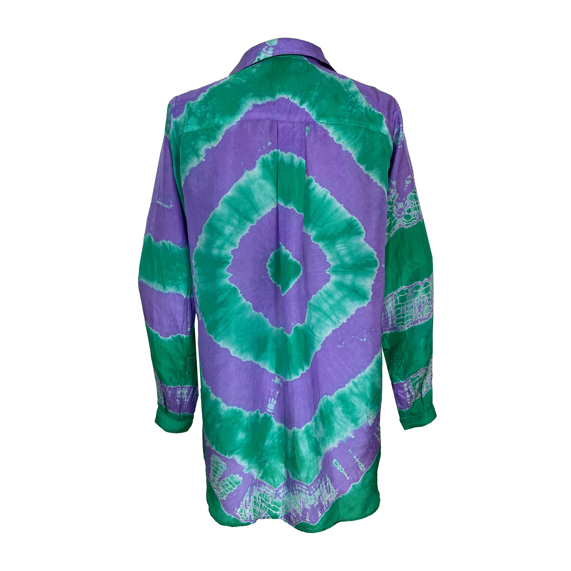 Green & Purple Tie Dye Blouse
