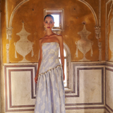 Stripe Bloom Blue Dress