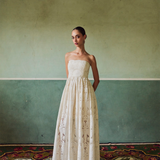 Ivory Garden Strapless Dress