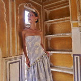 Stripe Bloom Blue Dress