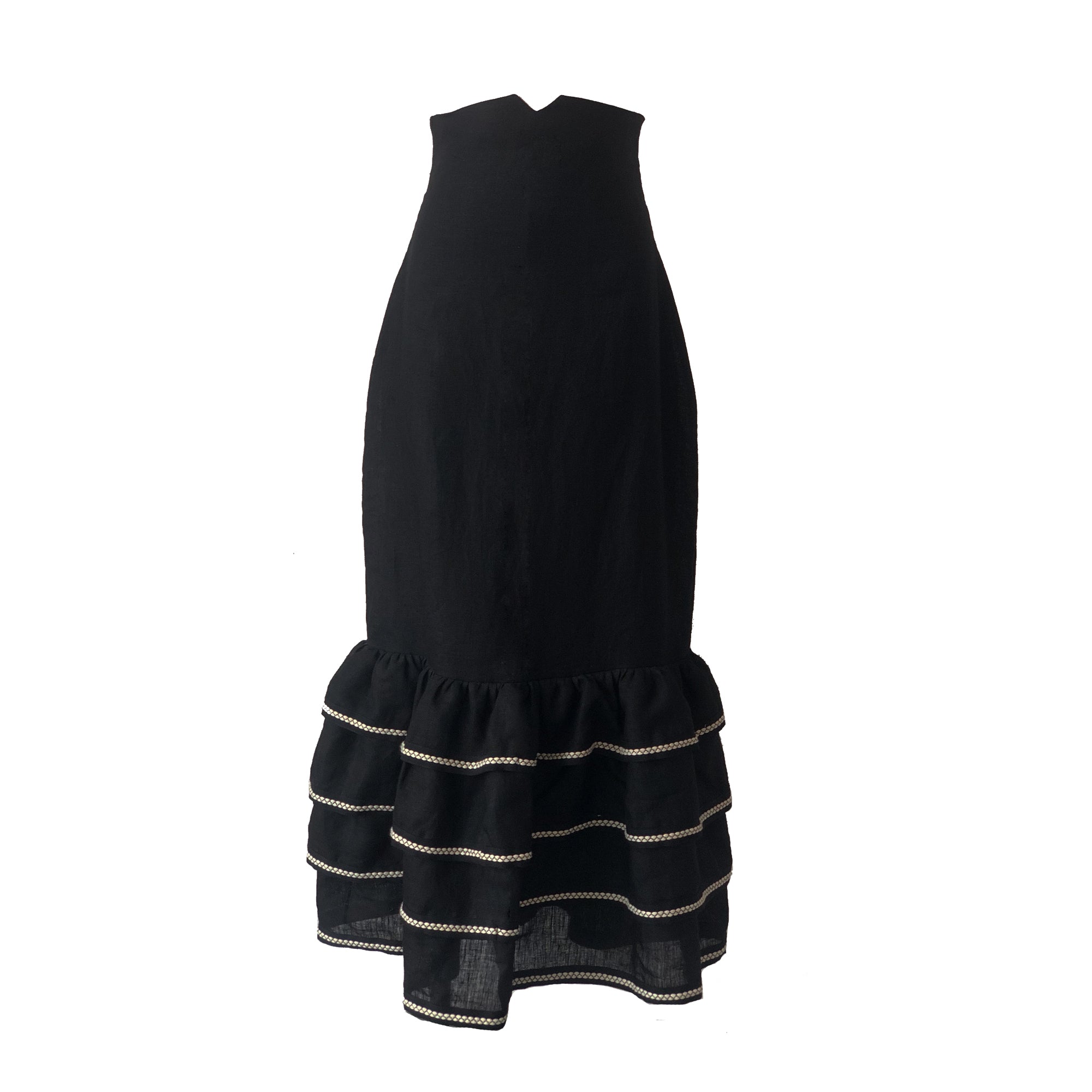 Black and white flamenco skirt for women