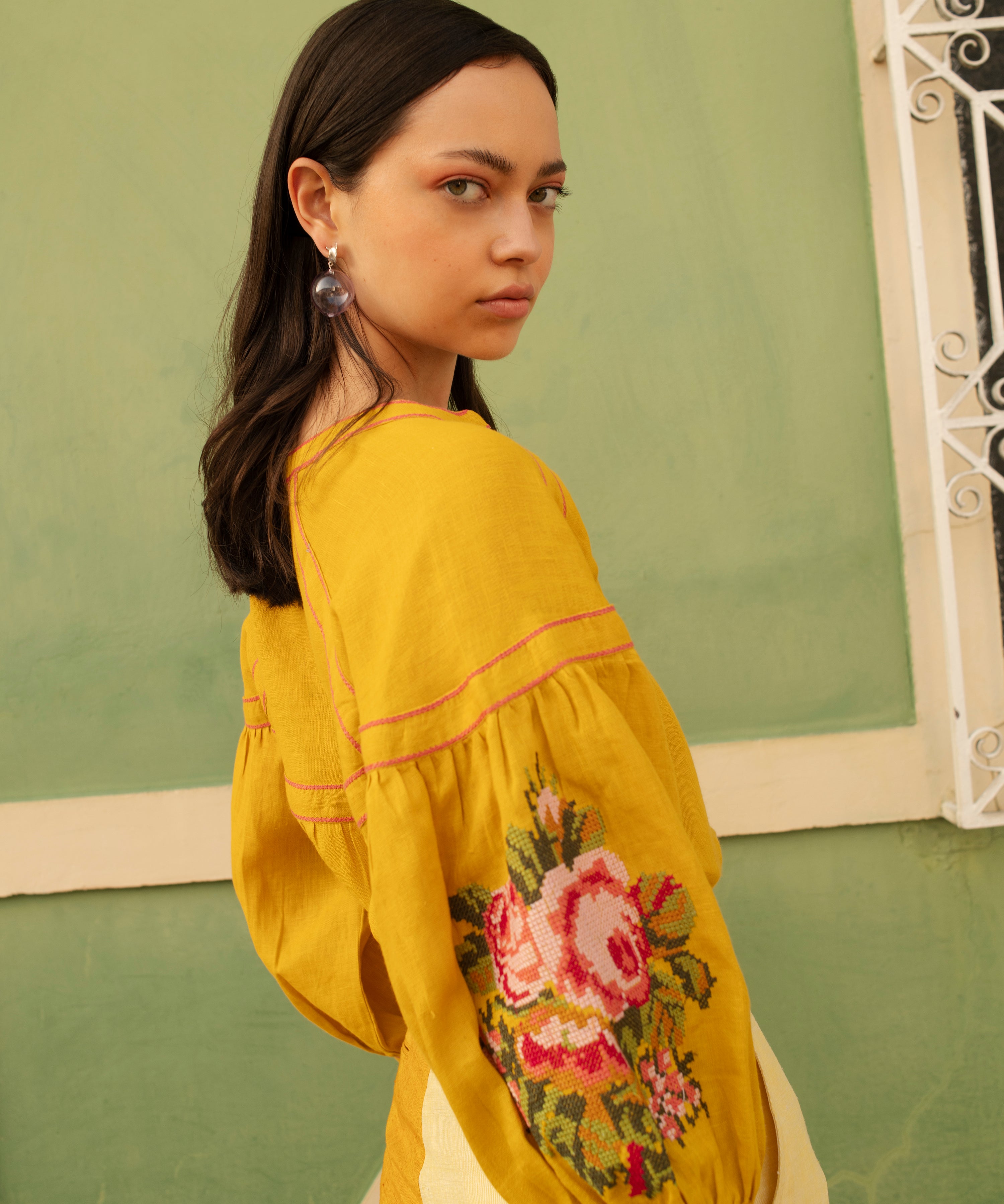 Mustard Peonie Blouse