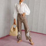 Brown Embroidered Picnic Trousers