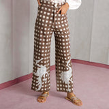 Brown Embroidered Picnic Trousers