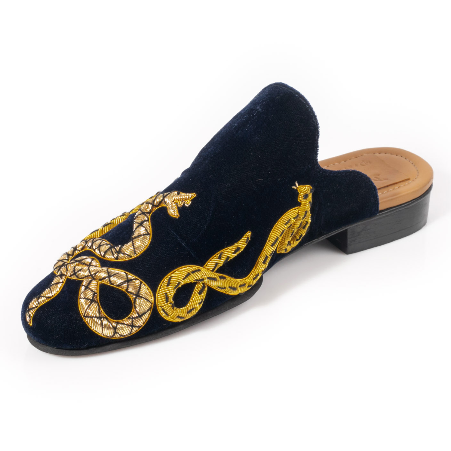 Golden Snake Dark Blue Slipper